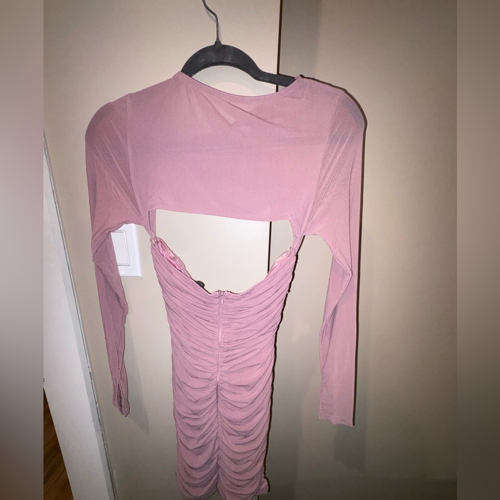 White Fox Boutique Pink Backless Ruched Dress